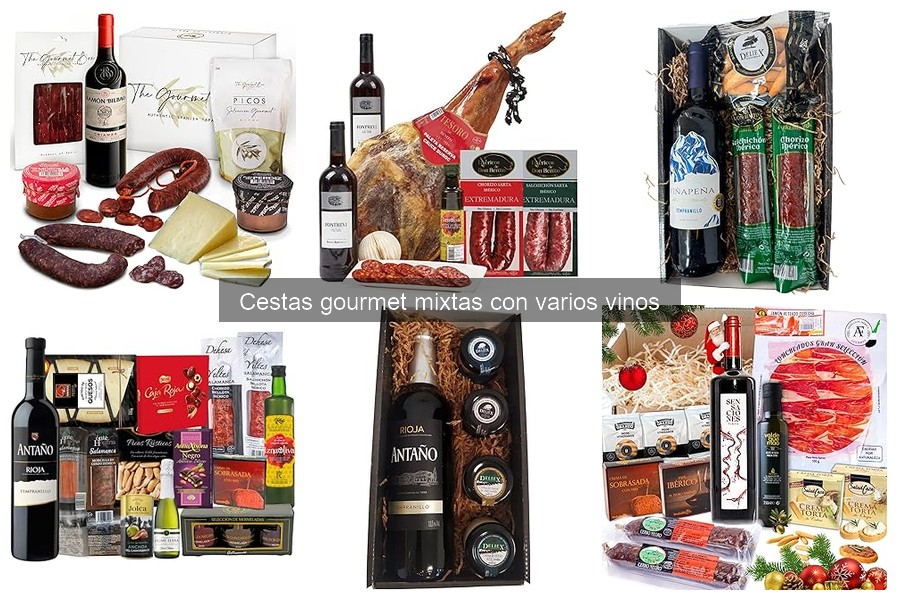 Cestas gourmet mixtas con vinos para ocasiones especiales