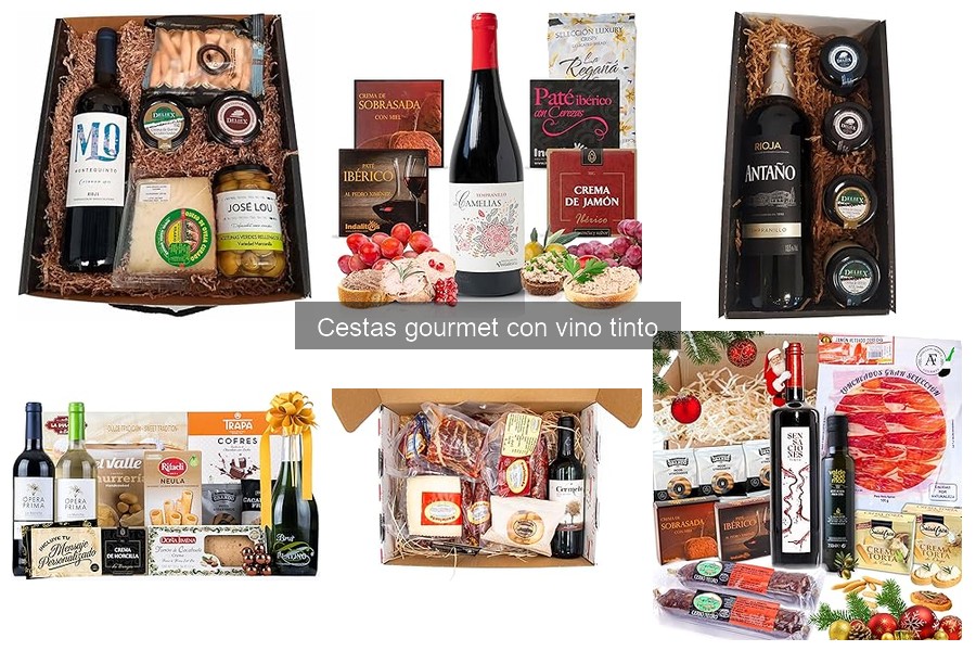 Comparativa de Cestas Gourmet con Vino Tinto y Otras Opciones