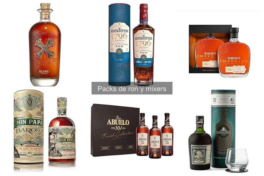 Comparativa de precios de packs de ron y mixers