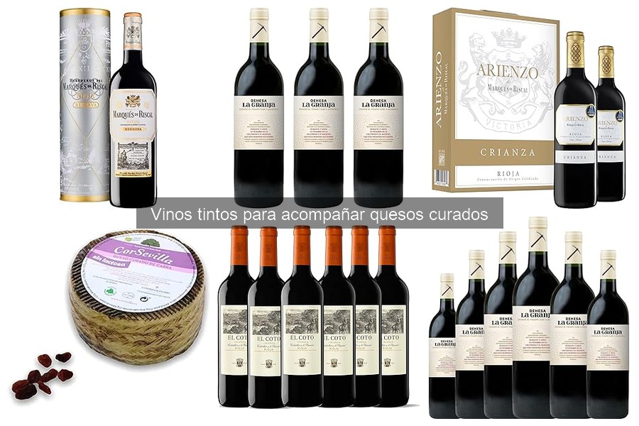 Guía de etiquetas de vino tinto para quesos curados