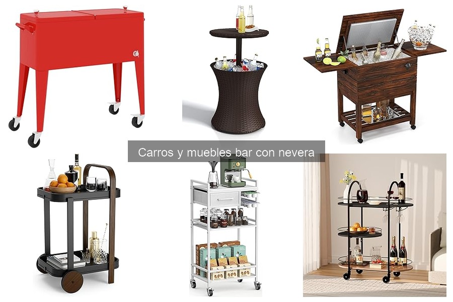 Mejores carros bar con nevera para espacios pequeños