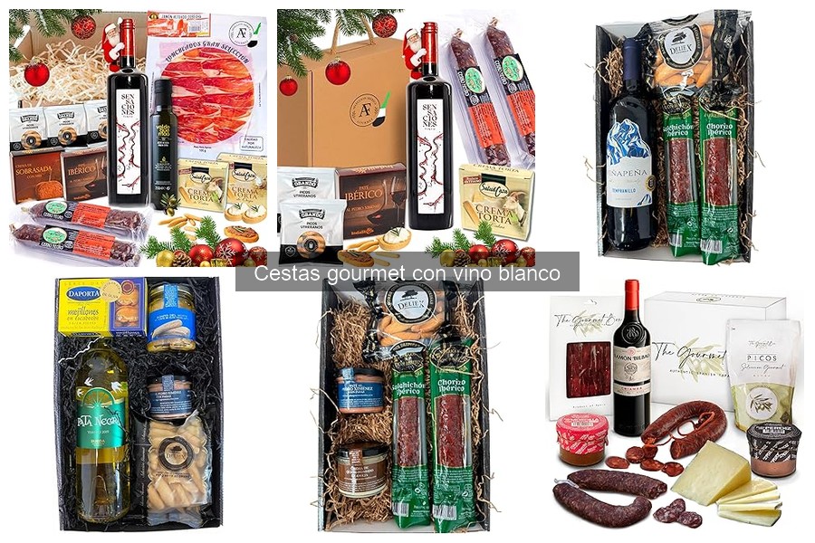Mejores cestas gourmet con vino blanco para regalar