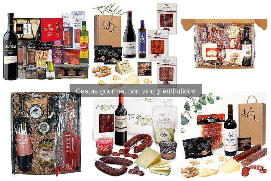 Mejores cestas gourmet con vino y embutidos para fiestas