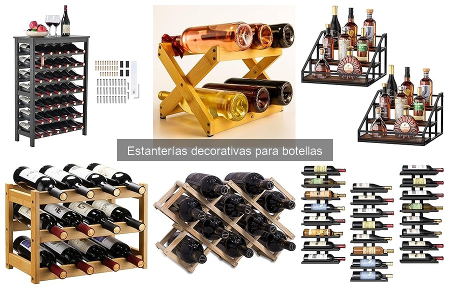 Mejores estanterías decorativas para botellas en 2023