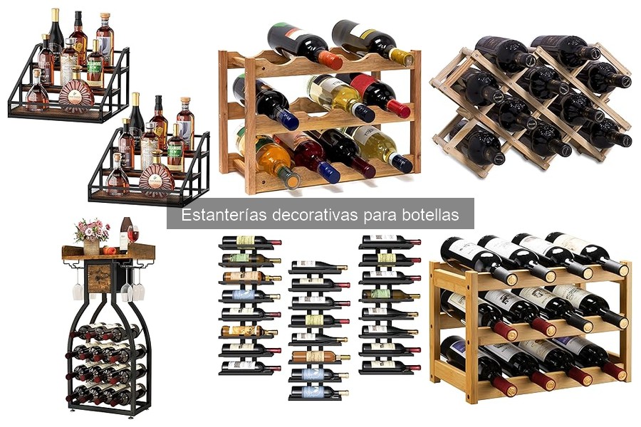 Personaliza tus estanterías decorativas para botellas