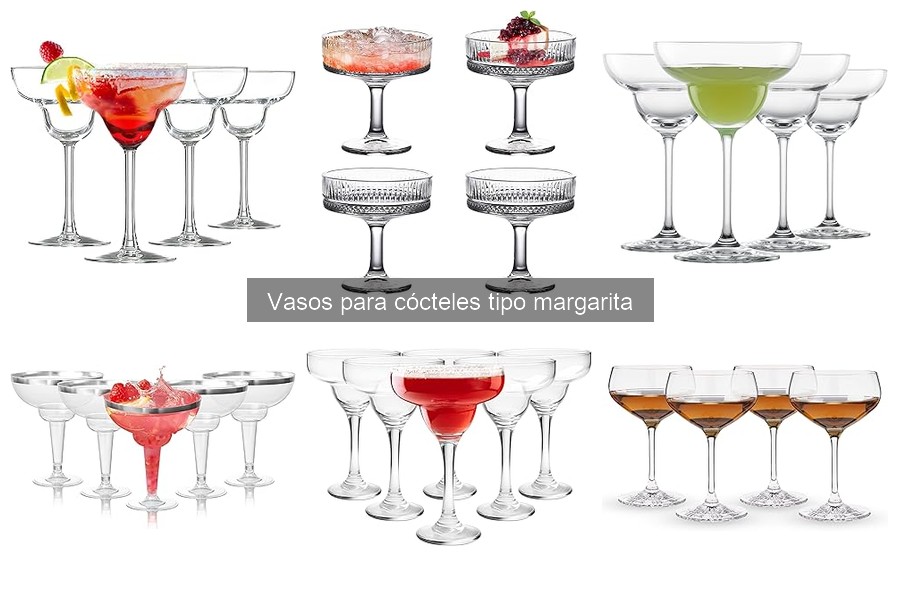Recetas de cócteles populares en vasos tipo margarita
